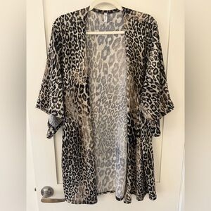 Gilmour | animal print kimono flowy lightweight soft size L XL made in Canada